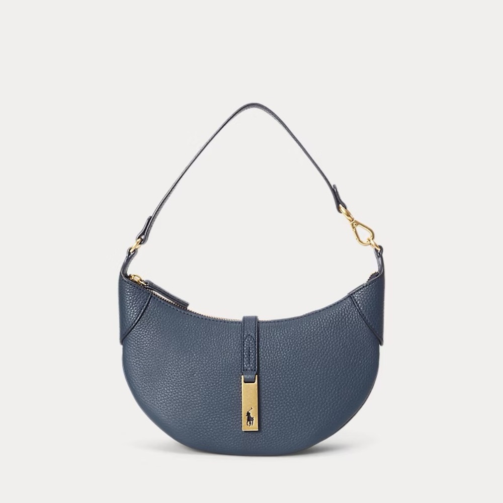 Marine Polo ID Pebbled Mini Shoulder bag navy blue small bag convertible clutch
